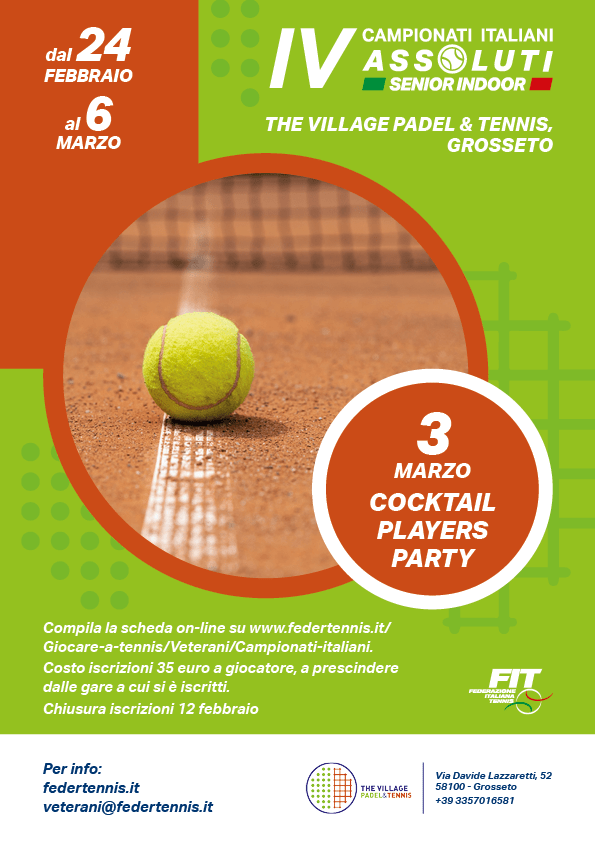 Campionati Italiani di Tennis Senior Indoor 2022 a Grosseto